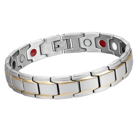 Healthy Energy Bracelet Chain Link Bangle Titanium Steel Magnet Bracelets for Men Jewelry