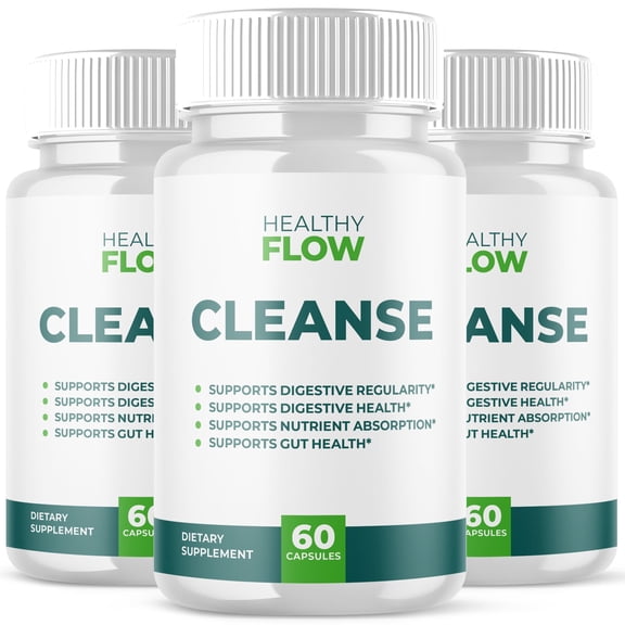 Healthy Flow Cleanse Gut Health Pills Advanced Formula Digestion Support 180 Capsules