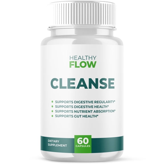 Healthy Flow Cleanse Gut Health Pills Advanced Formula Digestion Support 60 Capsules