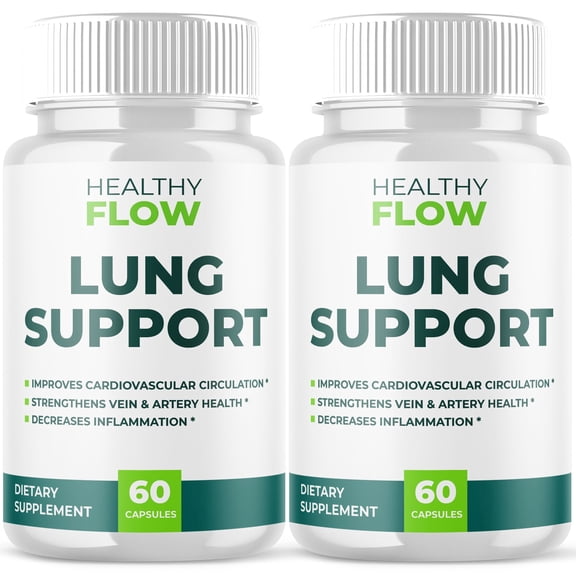 Healthy Flow Lung Support Advanced Formula Pills Supporting Lung Health and Respiration 120 Capsules