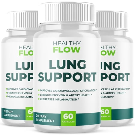 Healthy Flow Lung Support Advanced Formula Pills Supporting Lung Health and Respiration 180 Capsules