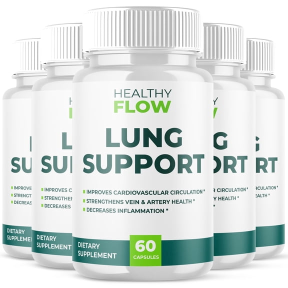 Healthy Flow Lung Support Advanced Formula Pills Supporting Lung Health and Respiration 300 Capsules