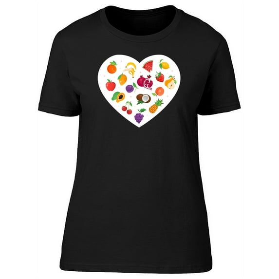 Healthy Food Fruits Heart Doodle Tee Women's -Image by Shutterstock