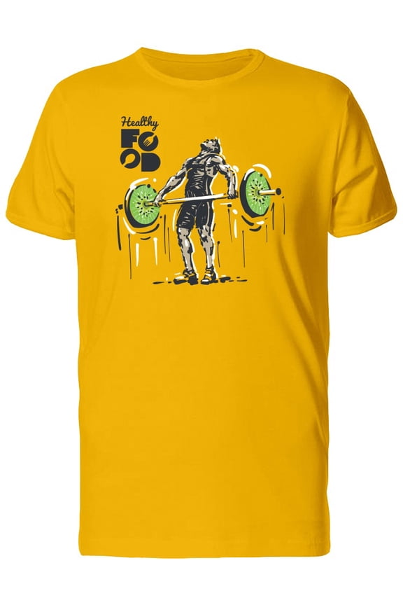 Healthy Food Weight Lifting Man T-Shirt Men -Image by Shutterstock, Male Large