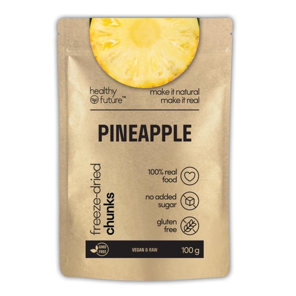 Healthy Future | Freeze Dried Pineapples Cubes 100% Natural, Gluten Free, No Added Sugar, No preservatives, Healthy Fruit Snack (10x10g)