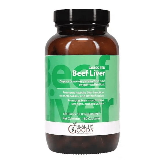 Healthy Goods Grass Fed Beef Liver Capsules, 180 Capsules