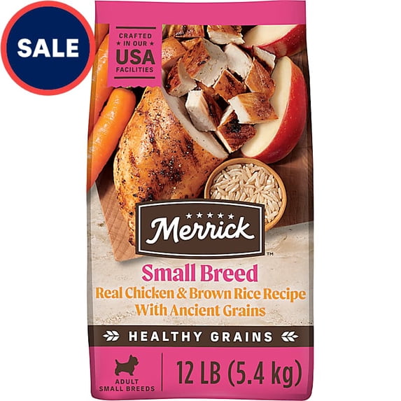 Healthy Grains Wholesome and Natural Kibble, Small Breed Recipe Premium Dry Dog Food for Small Dogs 12 lbs.