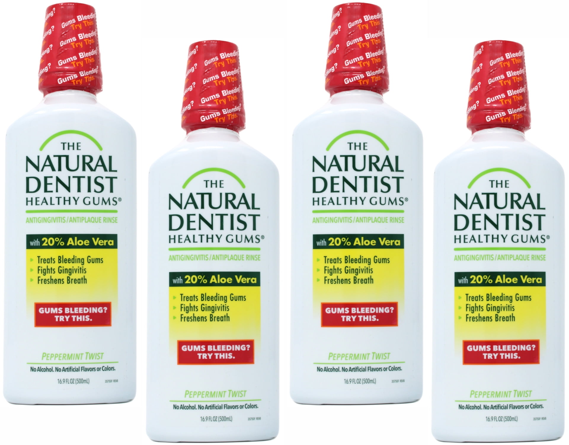 Healthy Gums Antigingivitis Rinse Peppermint Twist - 16.9 fl. oz. by The Natural Dentist (Pack of 4)