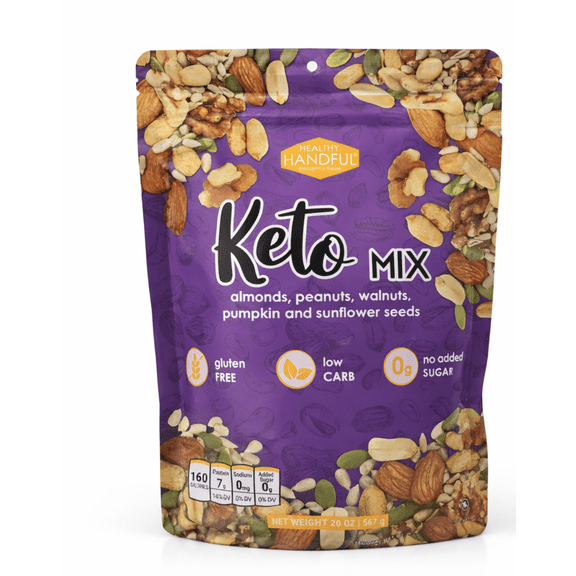 Healthy Handful Keto Nut & Seed Mix, Low Carb, No Added Sugar, Gluten Free Snack, 20 oz Resealable Bag
