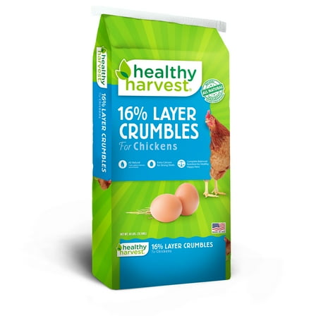 Healthy Harvest 16% Layer Crumbles Feed for Egg Laying Chickens, 40 lb bag