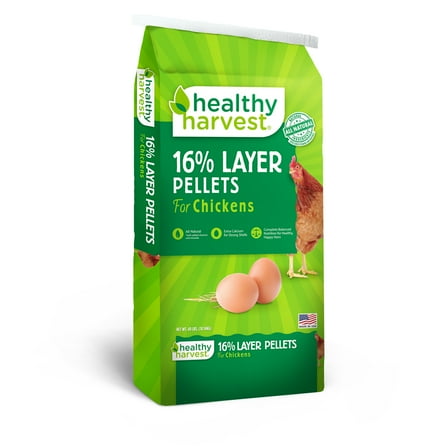 Healthy Harvest 16% Layer Pellets Feed for Egg Laying Chickens, 40 lb bag