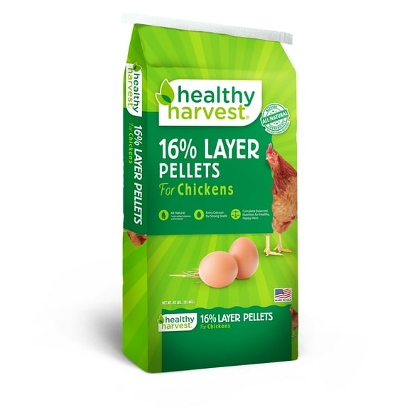 Healthy Harvest 16% Layer Pellets Feed for Egg Laying Chickens, 40 lb bag