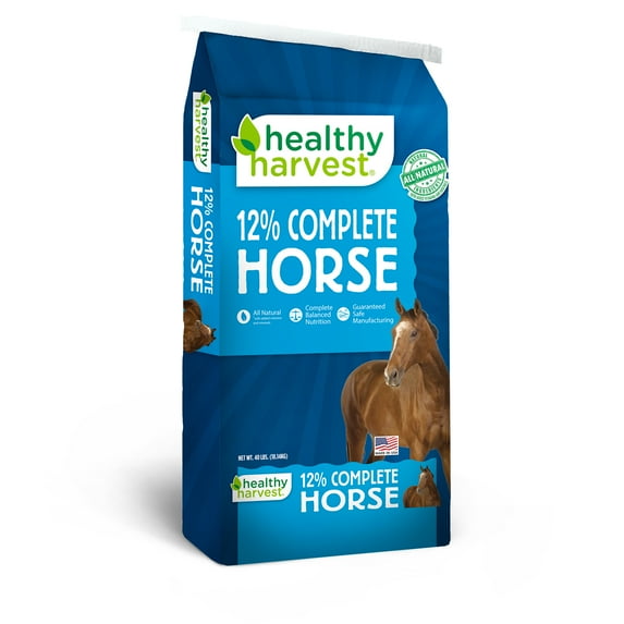 Healthy Harvest All Natural 12% Complete Horse Feed Pellets for Mature Horses, 40 lb