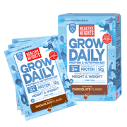 Healthy Heights Grow Daily 3+ Pediatric Shake Mix Powder, Chocolate, 12g Protein, 7 Count, 10.9oz