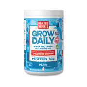 Healthy Heights Grow Daily 3+ Pediatric Shake Mix Powder, Plain, 12g Protein, 10.6oz