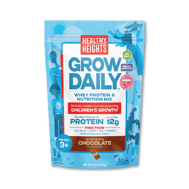 Healthy Heights Grow Daily, Whey Protein & Nutrition Mix, for Kids 3+, Chocolate, 21.7 oz (616 G)