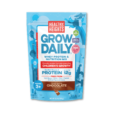 Healthy Heights Grow Daily, Whey Protein & Nutrition Mix, for Kids 3+, Chocolate, 21.7 oz (616 G)