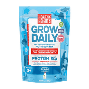 Healthy Heights Grow Daily, Whey Protein & Nutrition Mix, for Kids 3+, Plain, 21.7 oz 616 G