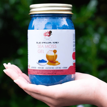 Healthy Herbs | Sea Moss Gel - Blue Spirulina and Honey (16oz)