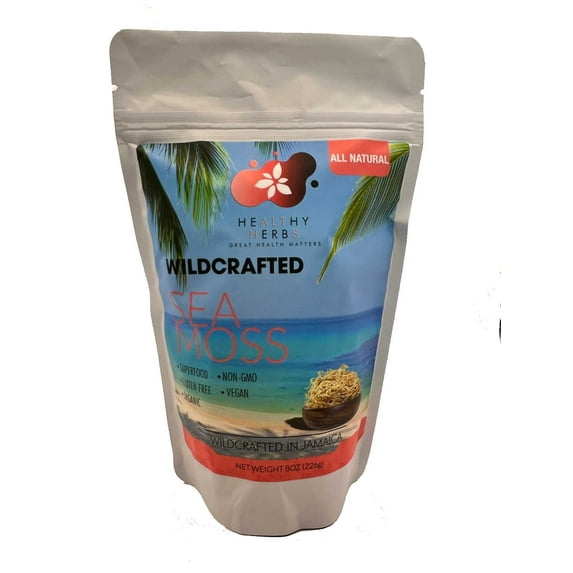 Healthy Herbs | Sea Moss Wildcrafted 100% Gold Jamaican Seamoss (8oz)
