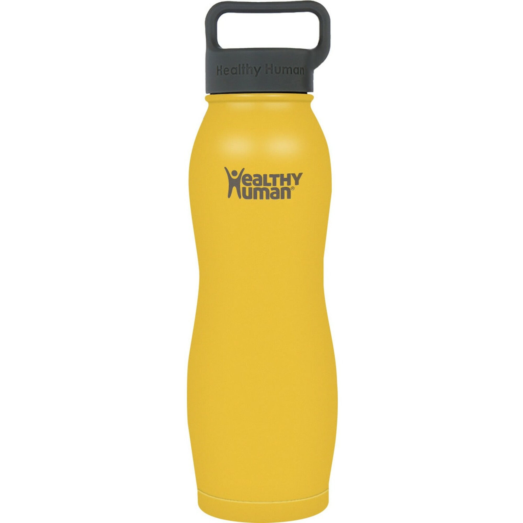 Healthy Human Stainless Steel Curve Water Bottle | 100% BPA Free Thermos for Kids & Adults | Double Walled Vacuum Insulated | Metal Bottles with Leak Proof Lid (21 oz/ 621 ML, Limoncello)