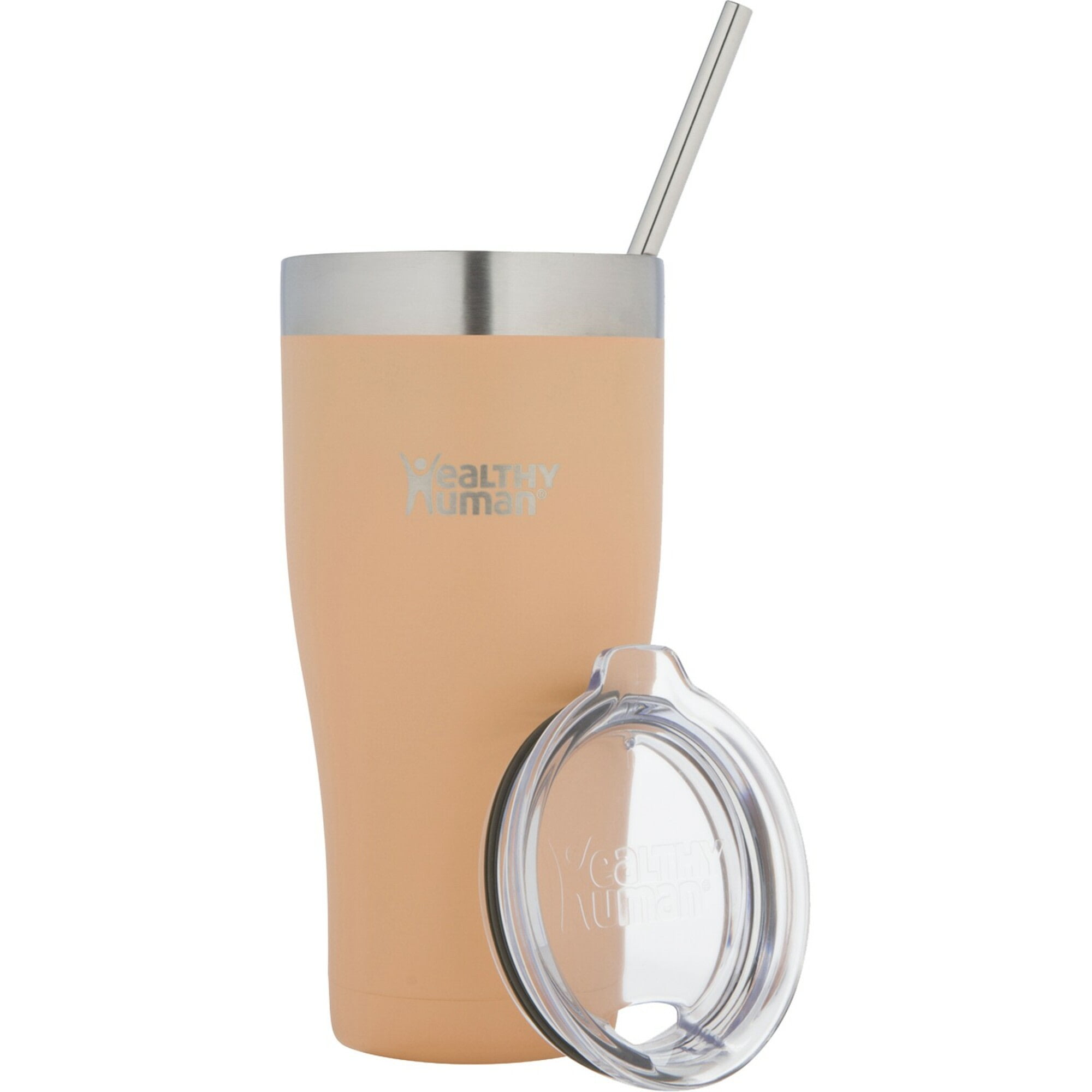 Papaya Stainless Steel Insulated Travel Tumbler with Straw & Lid