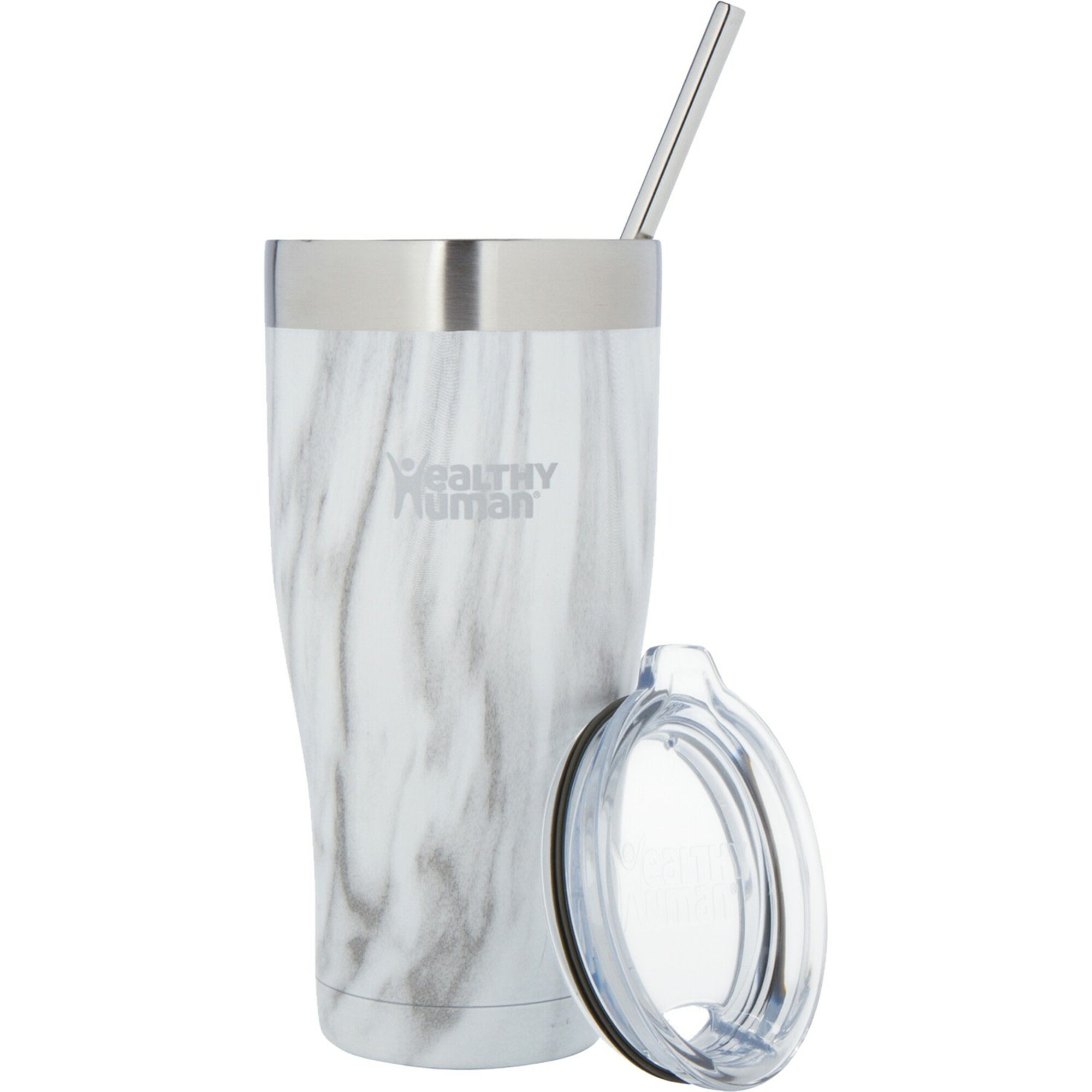 32oz Stone White Stainless Steel Insulated Travel Tumbler with Straw & Lid