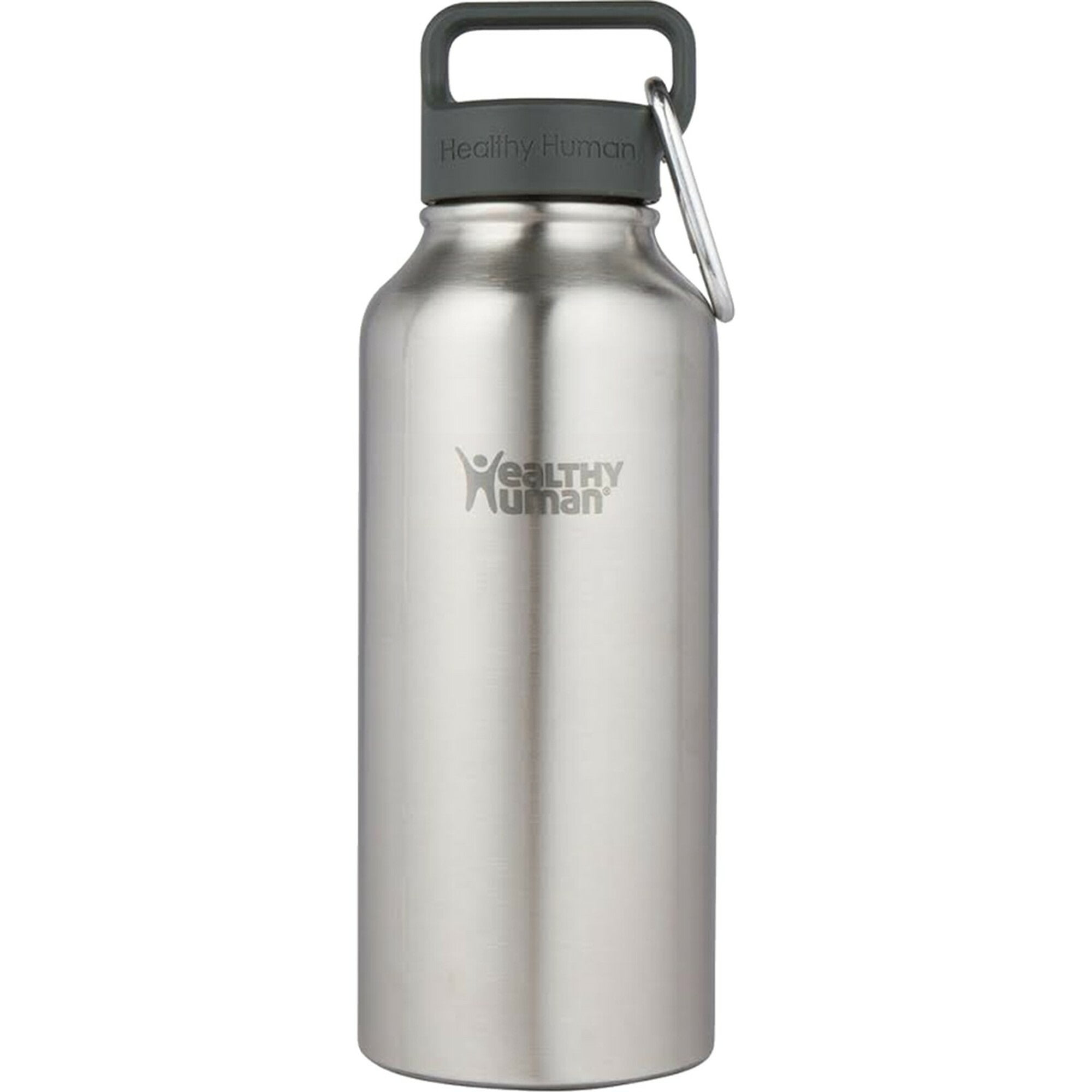 Healthy Human Stainless Steel Water Bottle | Double Walled Vacuum Insulated Water Thermos for Adults | Eco-Friendly Travel Bottles with Leak Proof Lid (Brushed Steel, 32 oz/ 946 ML)