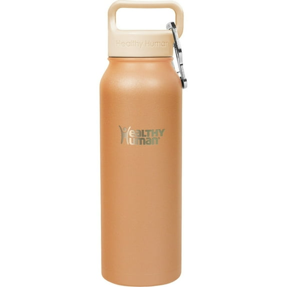 Healthy Human Stainless Steel Water Bottle | Double Walled Vacuum Insulated Water Thermos for Adults | Eco-Friendly Travel Bottles with Leak Proof Lid (Mocha, 21 oz/ 621 ML)