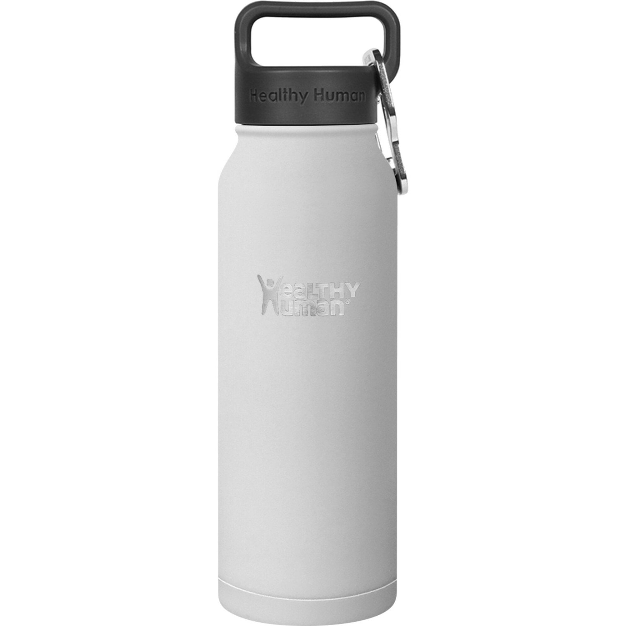 Healthy Human Stainless Steel Water Bottle | Double Walled Vacuum Insulated Water Thermos for Adults | Eco-Friendly Travel Bottles with Leak Proof Lid (Pure White, 21 oz/ 621 ML)