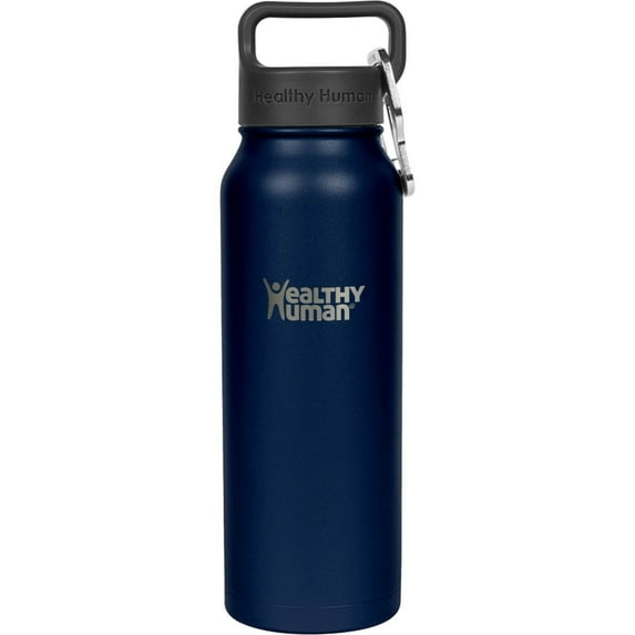 Healthy Human Stainless Steel Water Bottle (Navy Blue, 21 oz/ 621 ML)