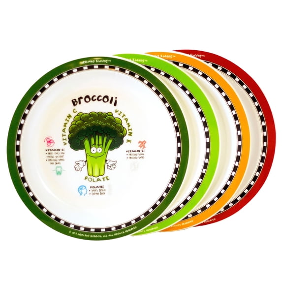 Healthy Kiddos™ 4-pack Children's Nonslip Fruit and Veggie Plates Set 2