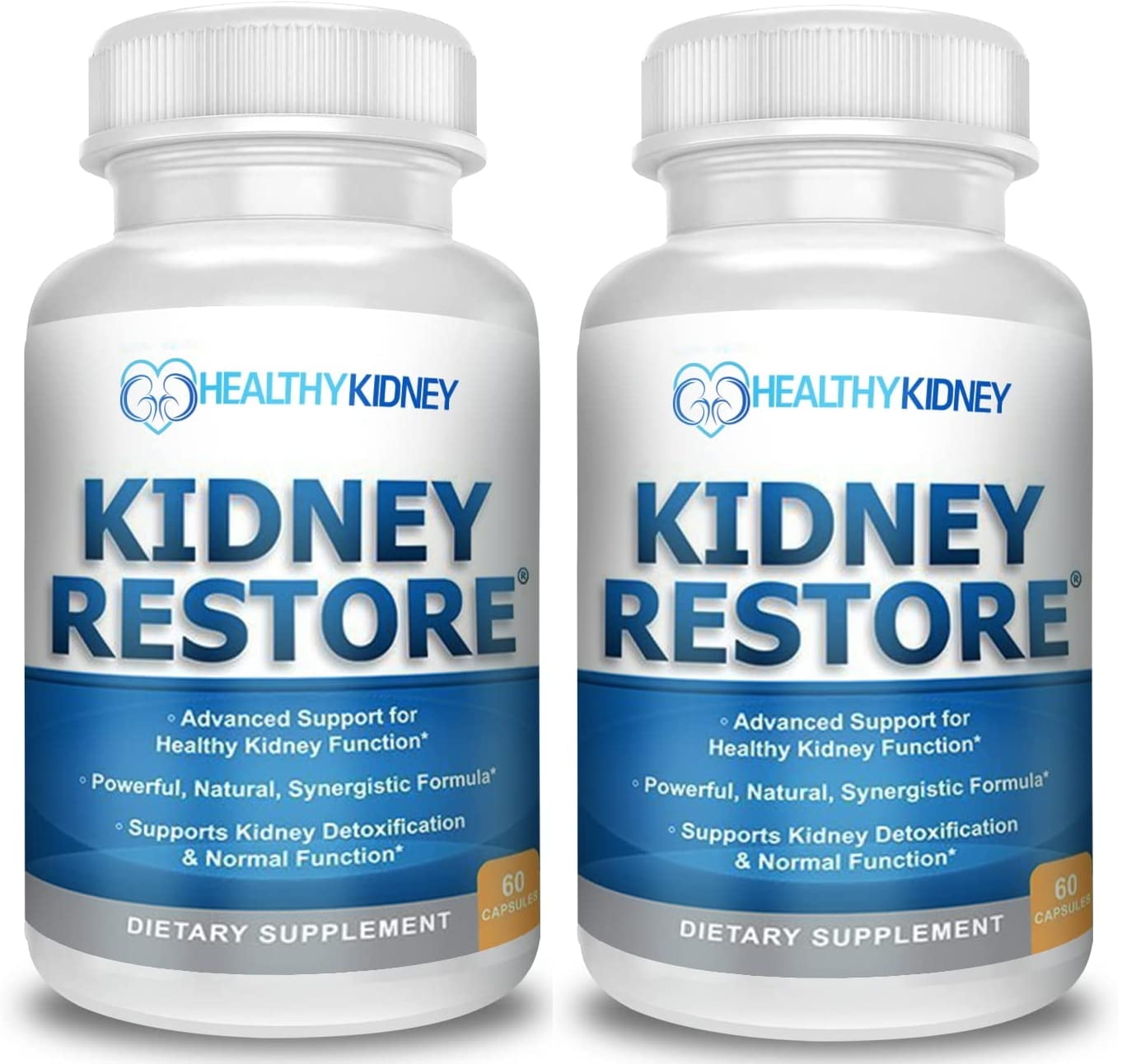 Healthy Kidney Kidney Restore: Kidney Detox Supplement plus Vitamins, for Normal Nutrition, Function &amp; Health, 2 pack