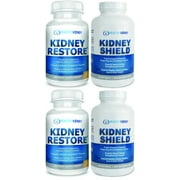 Healthy Kidney Kidney Shield + Kidney Restore Double Bundle: 4 Bottles (2 Kidney Shield + 2 Kidney Restore)