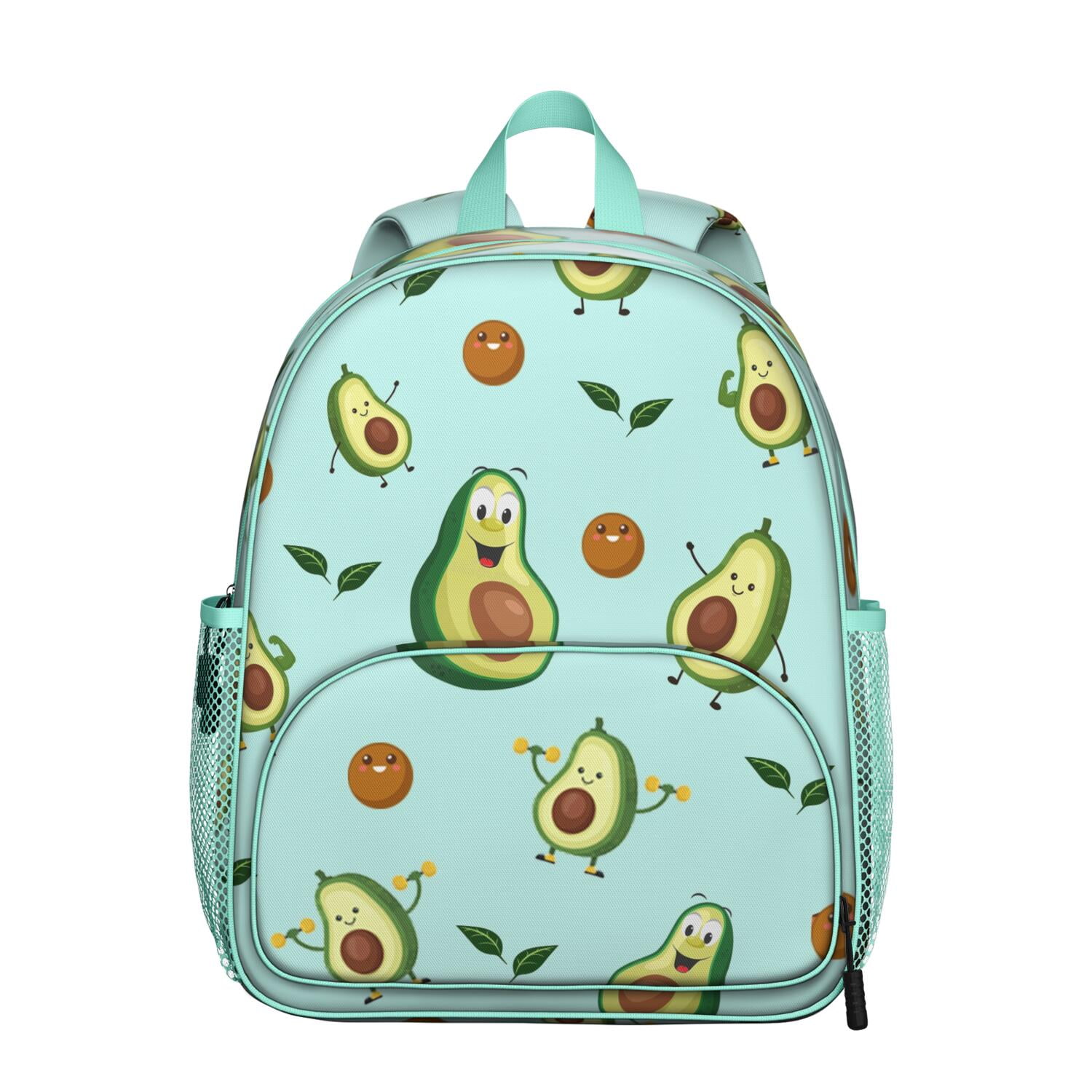 Healthy Lifestyle Inspired Backpack, Green Avocado Pattern School Bag ...