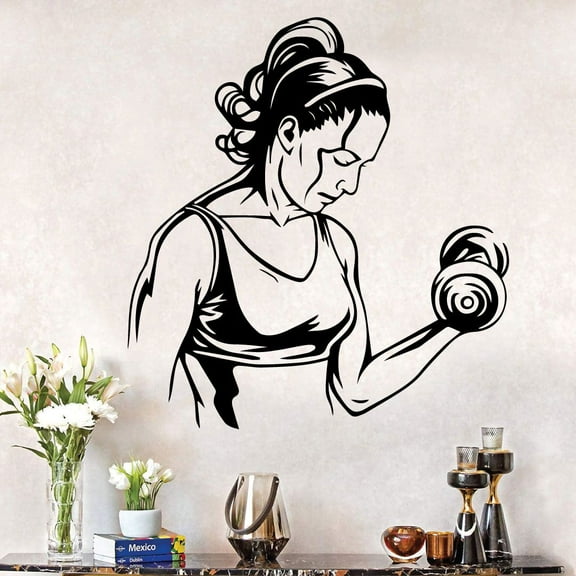 Healthy Lifestyle Women Fitness Training Inspirational Quote Quotes Fitness Healthy Life Style Wall Art Vinyl Sticker Decal Home Décor Work Out Wall Sticker For Home Gym Bedroom Size (10x10 inch)