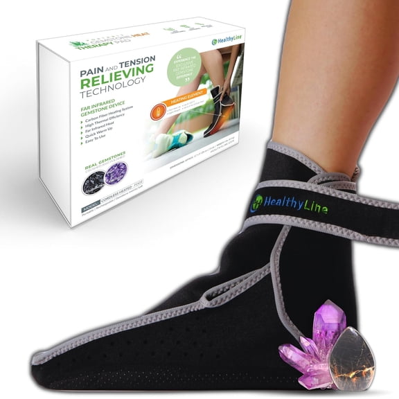 HealthyLine Portable Foot Heating Pad, Amethyst & Tourmaline