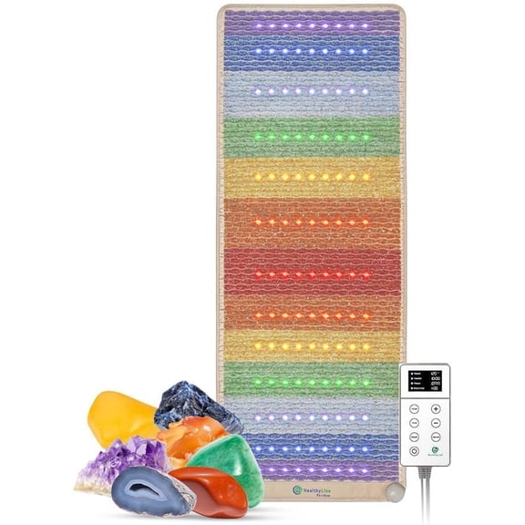 HealthyLine Rainbow Chakra Infrared Gemstone Heating Mat, 74 x 28