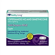 Healthy Living Anti-Diarrheal & Anti-Gas, Loperamide Hydrochloride & Simethicone, 24 Tablets