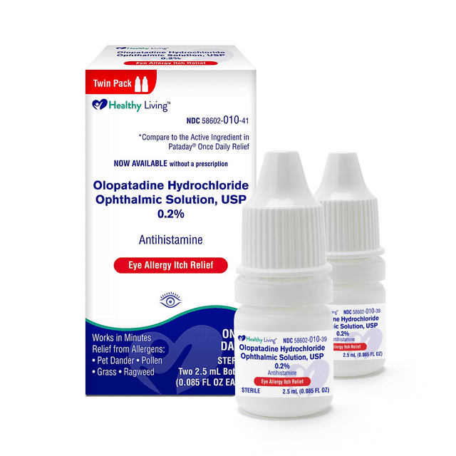 Healthy Living Antihistamine Once Daily Eye Drops for Allergy, Itch