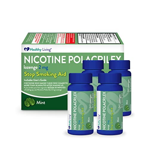 Healthy Living Nicotine Polacrilex Lozenge Stop Smoking Aid, 2 mg Mint