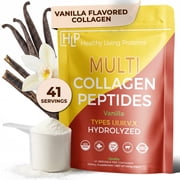Healthy Living Proteins Multi Collagen Peptides Powder, Vanilla, 1lb