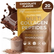 Healthy Living Proteins | Multi Hydrolyzed Collagen Peptides Type I, II, III, V, X | Grass Fed Bovine, Wild Caught Marine, Free Range Chicken | Gluten Free Chocolate, 8 oz