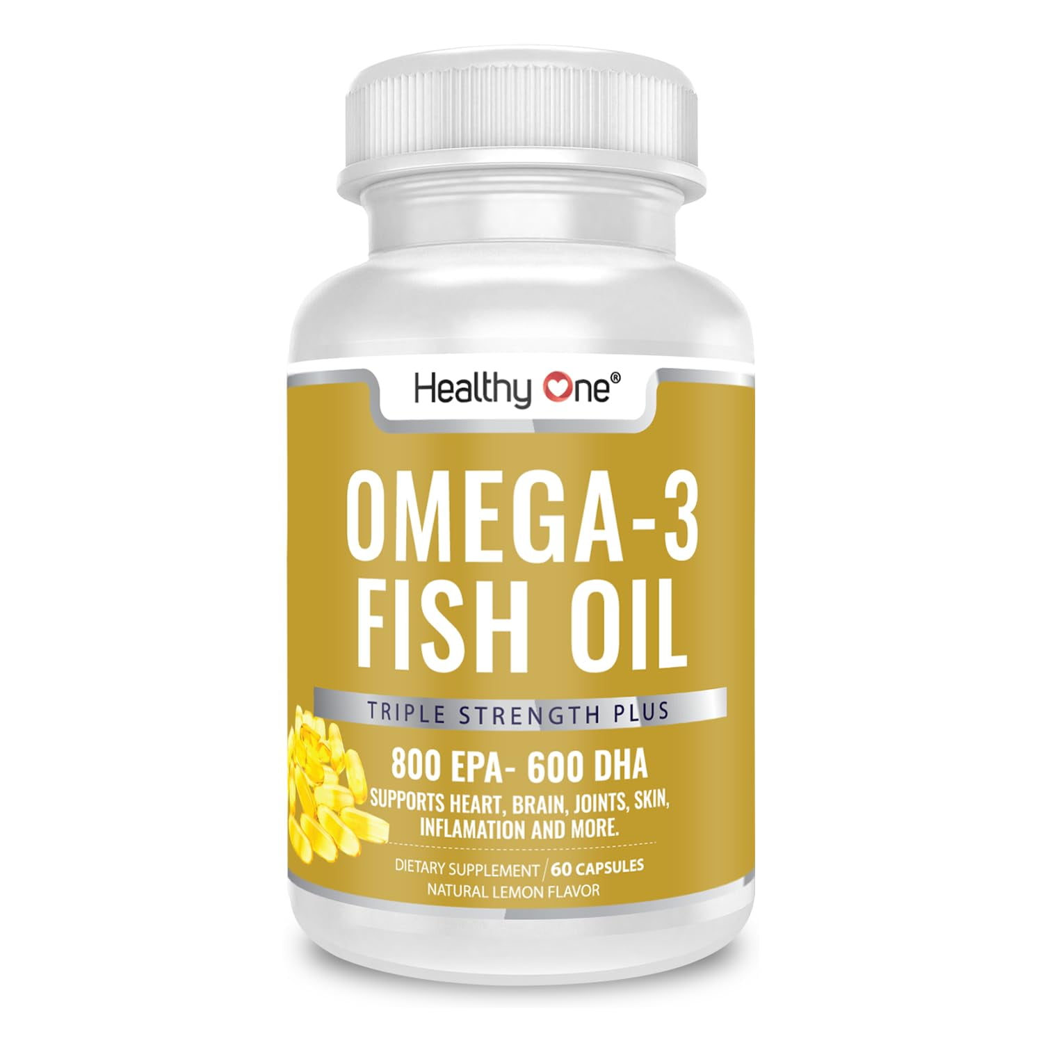 Healthy One Triple Strength Omega 3 Fish Oil 1000mg Burpless Fish Oil