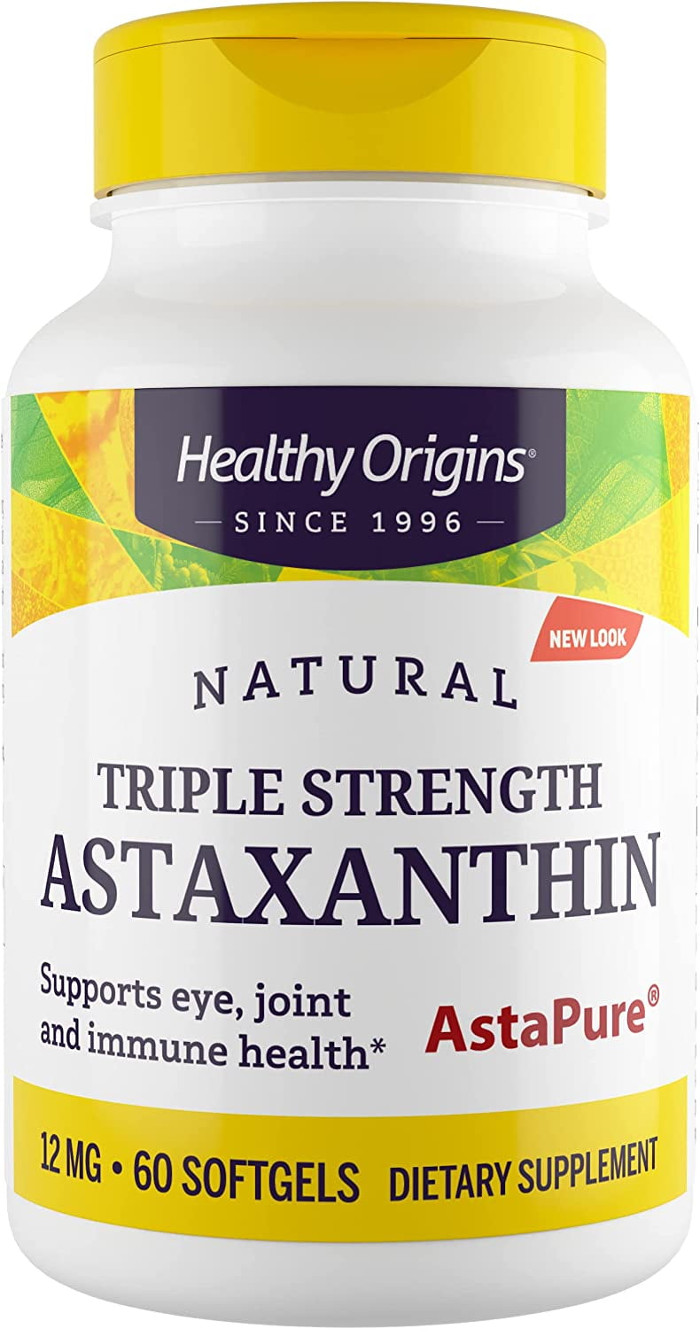 Healthy Origins Astaxanthin Triple Strength Softgels, 12 Mg, 60 Ct