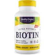 Healthy Origins Biotin 10,000 mcg USP Grade, Non-GMO, Gluten Free, Hair Support, Nail Support, 150 Veggie Caps