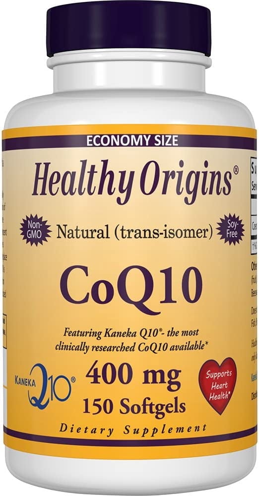 Healthy Origins CoQ10 400 mg (Kaneka Q10, Non-GMO, Gluten Free, Heart Support, Energy Support), 150 Softgels