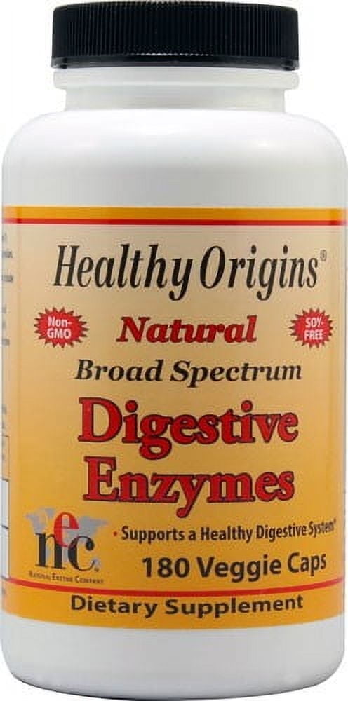 Healthy Origins Broad Spectrum Digestive Enzymes 180 Veggie Capsules