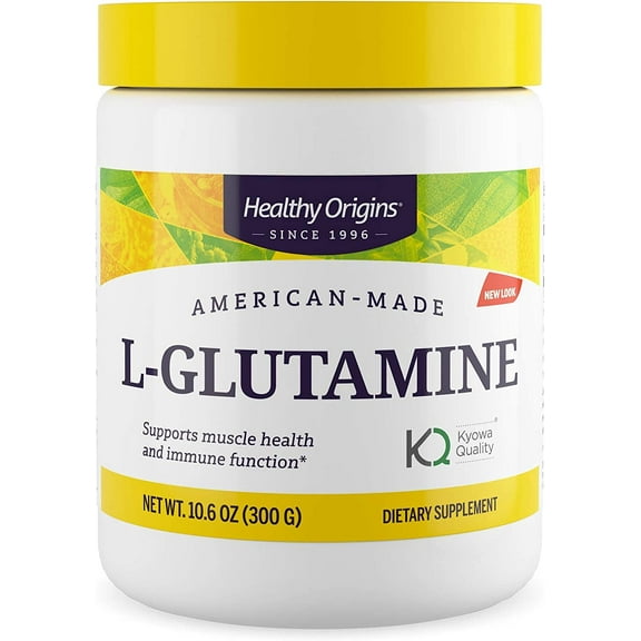 Healthy Origins L-Glutamine (American-Made, Non-GMO, Gluten Free, Muscle Support, Immune Support), 10.6 Ounce