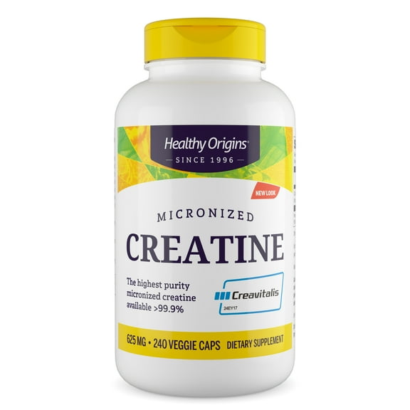 Healthy Origins Micronized Creatine 625 mg (Creavitalis), Creatine Supplement for Muscle Support, Non-GMO, Vegan, 240 Veggie Caps